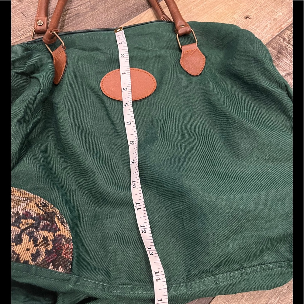 SOLD Vintage Green & Floral Cottagecore Overnight Bag/ Small Bag - Picture 6 of 13